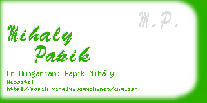 mihaly papik business card